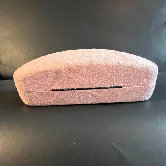 Simply Noelle Hard Sunglass Case Pink Velour EMPTY Black Interior Like New - Picture 2 of 4